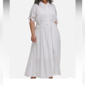 White Calvin Klein shirtdress